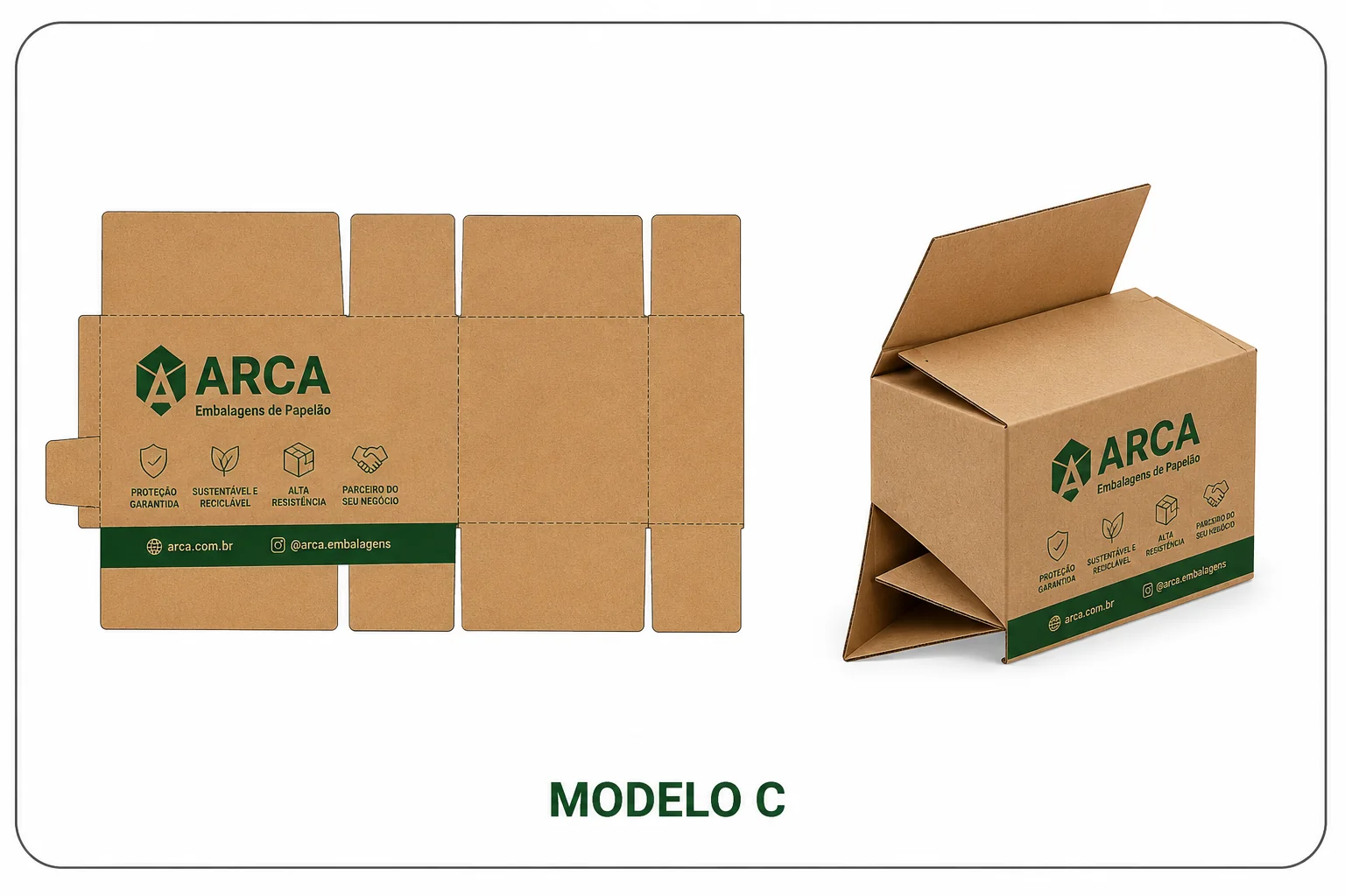 Caixa de papelão dobrável envelope — Arca