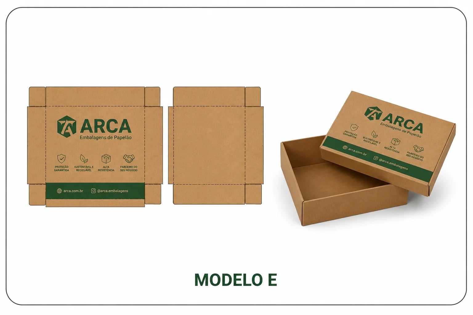 Caixa de papelão com tampa separada — Arca